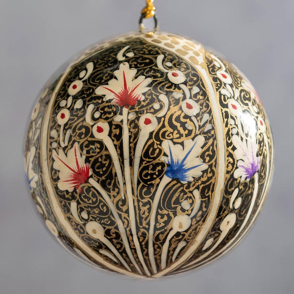 White Trellis Flowers Christmas Bauble Decoration