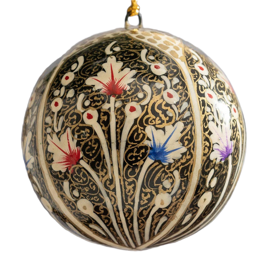 White Trellis Flowers Christmas Bauble Decoration