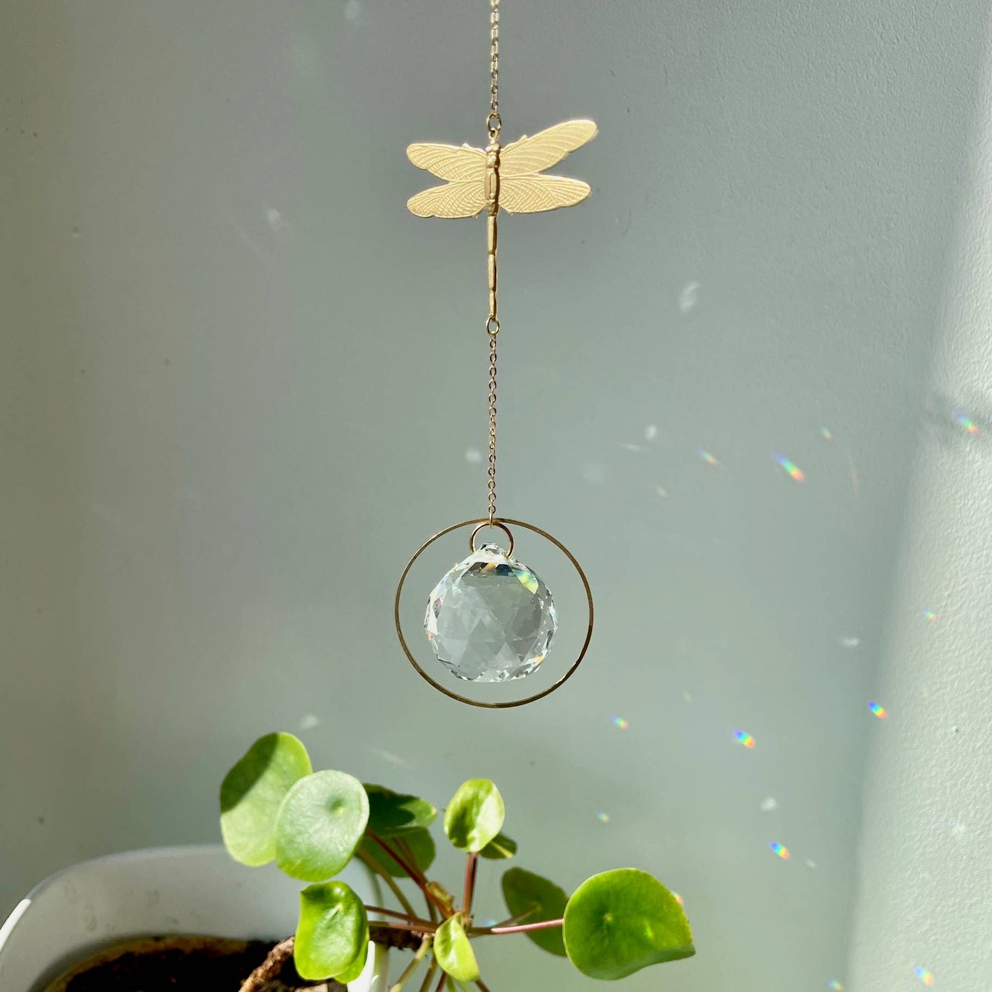 Dragonfly Prism Crystal Suncatcher