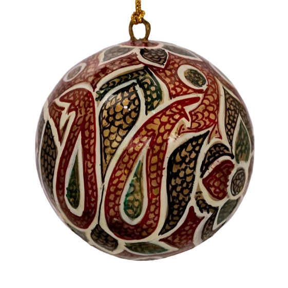 Indian Bold Floral Christmas Bauble Decoration