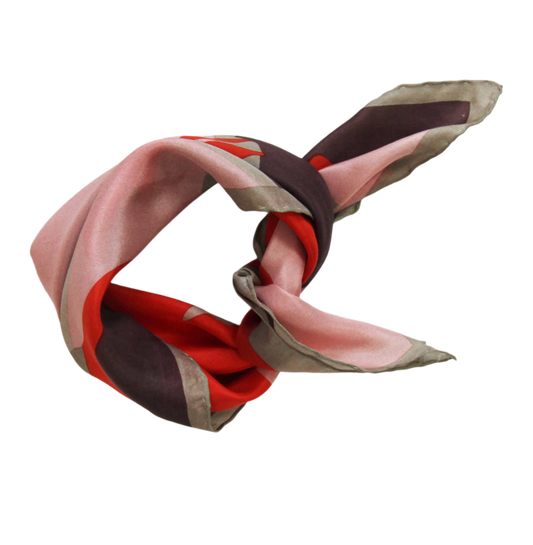 Mini Vivaro Coral Square Silk Scarf