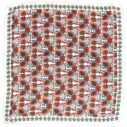 Caribbean Orange & Green Mini Square Silk Scarf