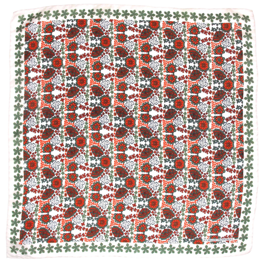 Caribbean Orange & Green Mini Square Silk Scarf