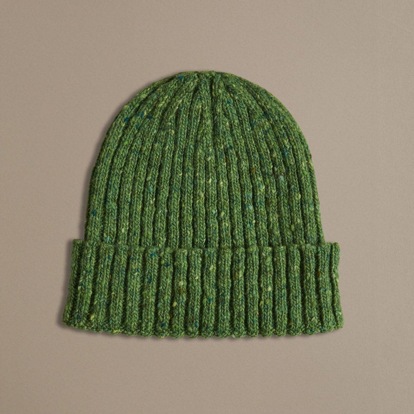 Donegal Wool Beanie in Leaf Green