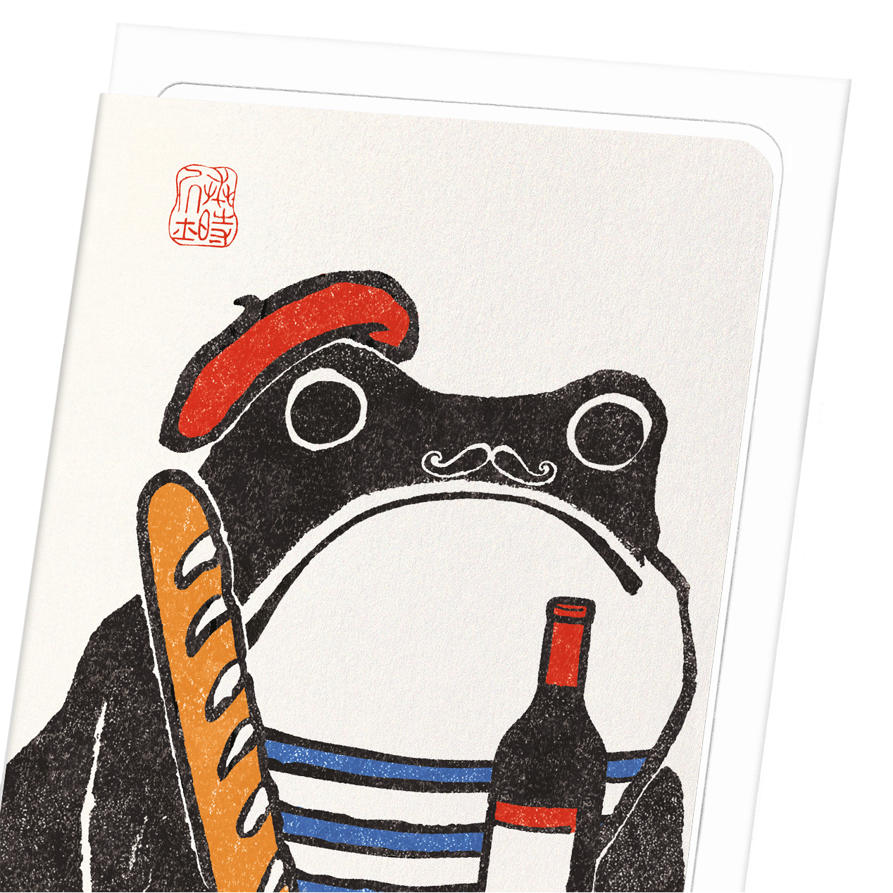 French Hoji  Frog Greetings Card