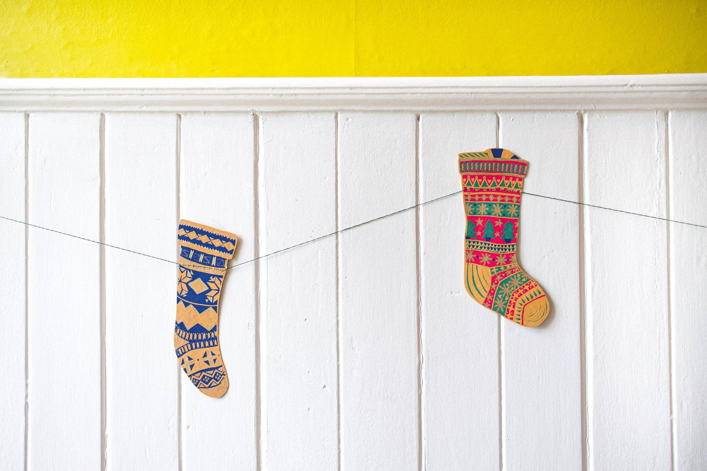 Festive Stockings Christmas Garland by East End Press