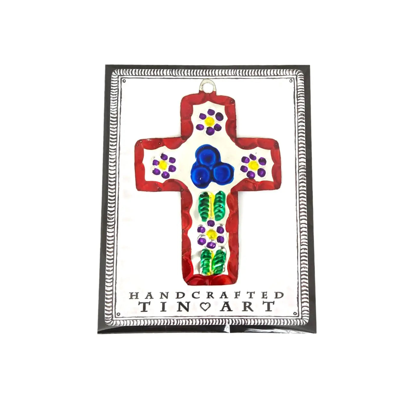 Mexican Tin Ex Voto Milagros - Cross