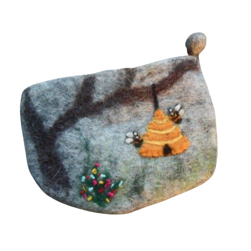 Beehive Needle Felt Purse