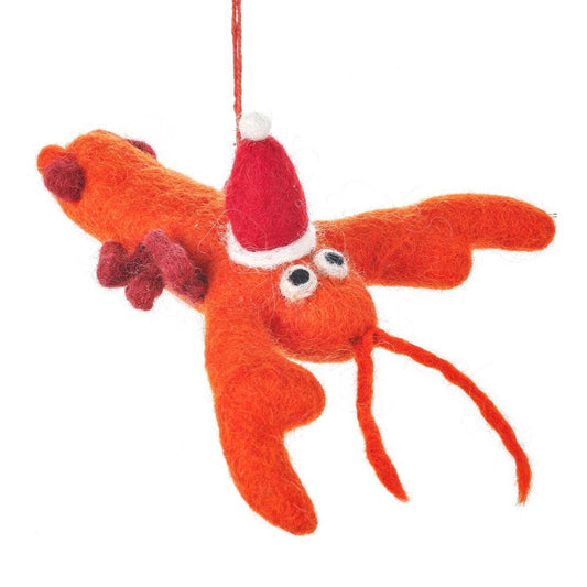 Handmade Felt Biodegradable Festive Lobster Tree Hanging