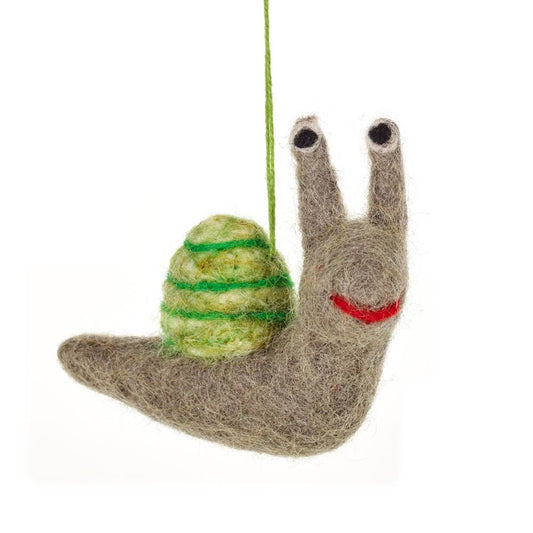 Handmade Hanging Snail Christmas Felt Decoration