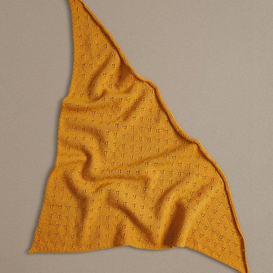 Yellow wool triangle scarf