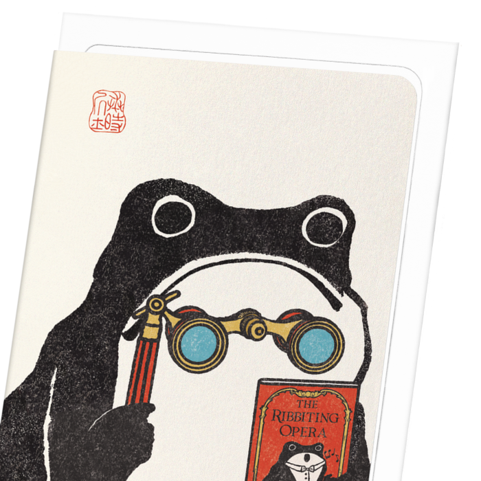 Ribbiting Opera Hoji  Frog Greetings Card