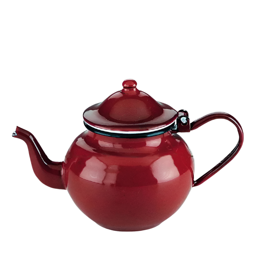 enamel tea pot retro red