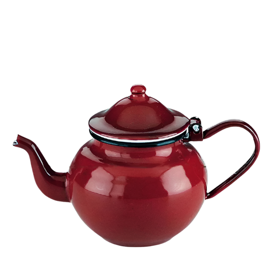 enamel tea pot retro red