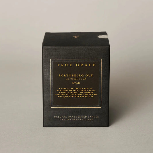 True Grace Portobello Oud Scented Candle-Spicy and Woody