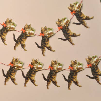 Vintage Style Cat Paper Garland