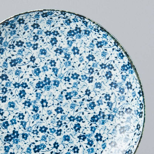 Japanese Blue Daisy Porcelain Side Plate