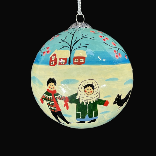 Snowy Vintage Christmas Bauble