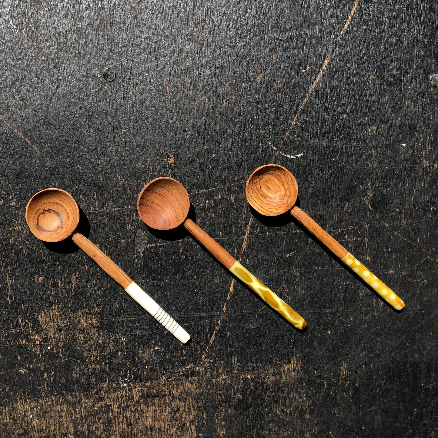 Olive Wood Batik Condiment Spoon